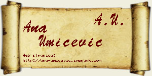 Ana Umićević vizit kartica
